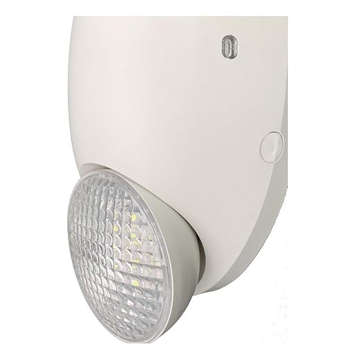 Luz de emergencia LED, certificación UL, paquete de 6, cabezal de dos LED ajustable con protección contra insectos, batería de respaldo