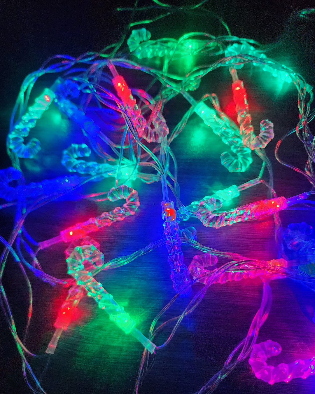 Luces de cadena LED RGB navideñas de 16 pies - Bastón de caramelo