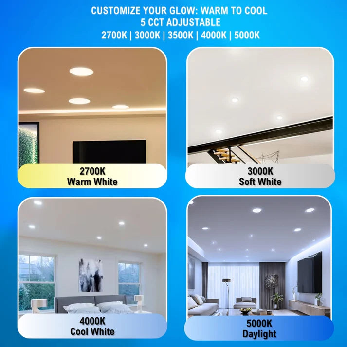 12W 6'' LED Slim Downlight 5CCT