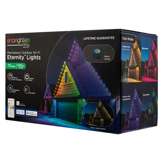 100ft Permanent Outdoor Wi-Fi RGB Lights
