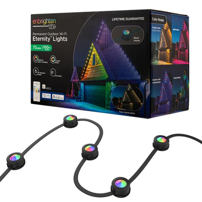 100ft Permanent Outdoor Wi-Fi RGB Lights