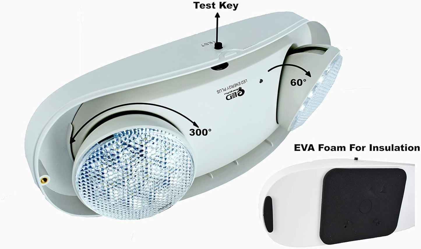 Outdoor LED Emergency Light | Adjustable | Two LED Bug Eye Head | Battery Backup