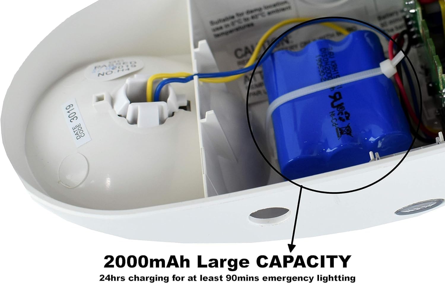 Luz de emergencia LED, certificación UL, paquete de 6, cabezal de dos LED ajustable con protección contra insectos, batería de respaldo