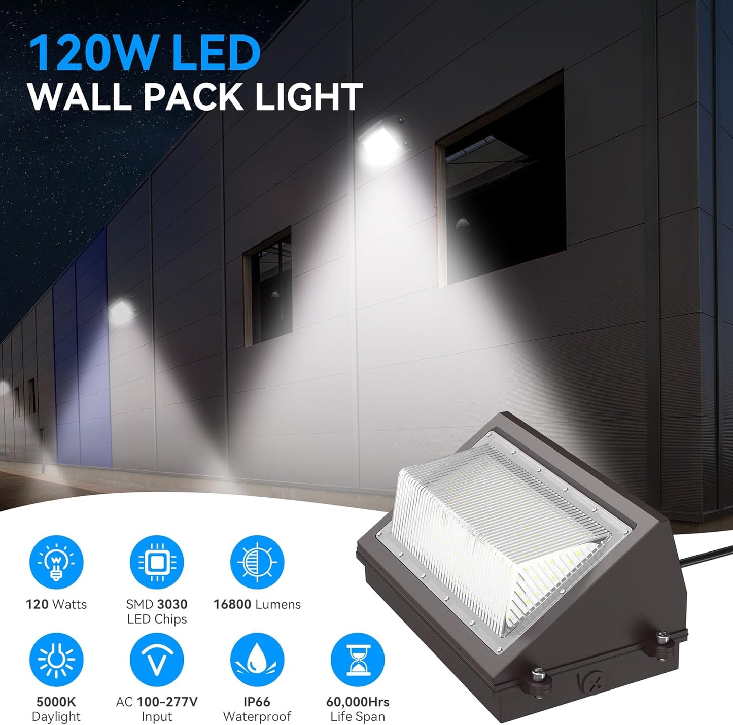 120W LED Wall Pack