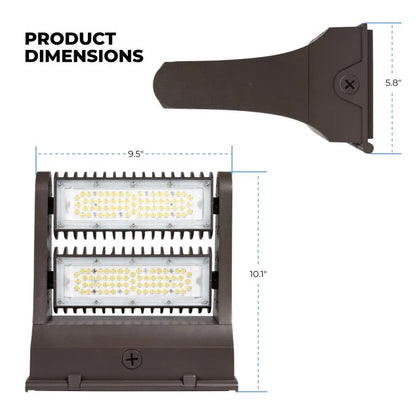 Rotatable LED Wall Pack - Up to 250 MH Equivalent - Up to 11,200 Lumens - 5000K